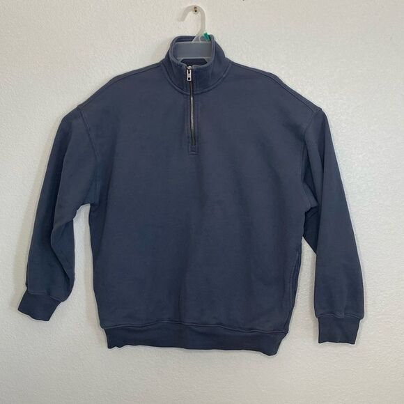 Tna COZY Fleece Mega Men’s Gray 1/4 Zip Pullover Sweater Size 2 - Picture 1 of 8